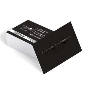 Tarjetas de presentación ajustada, laminado mate + Barniz a registro