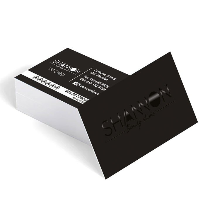 Tarjetas de presentación ajustada, laminado mate + Barniz a registro